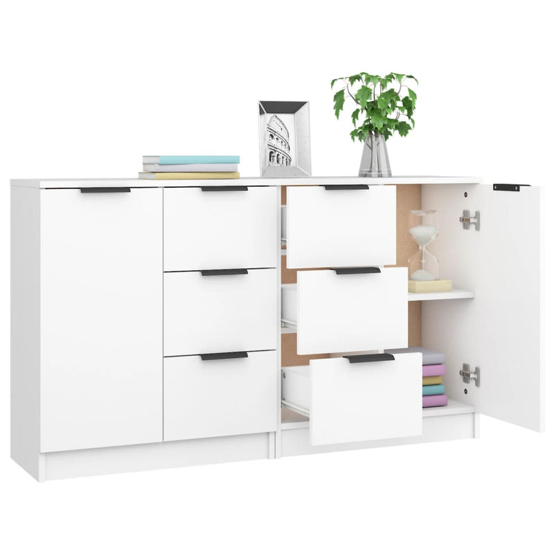 Sideboards 2 pcs White 60x30x70 cm Engineered Wood Payday Deals