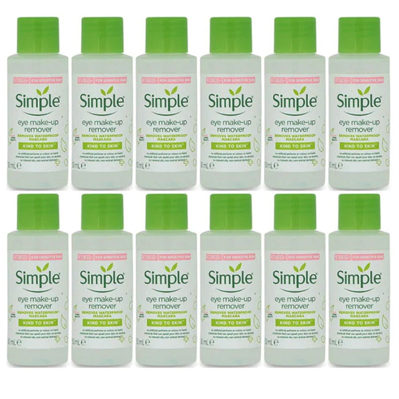 Simple Eye Make Up Remover 50ml Travel Size x 12 Value Pack Payday Deals