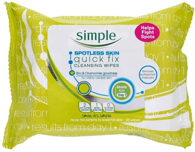 Simple Pk25 Spotless Skin Quick Fix Cleansing Wipes
