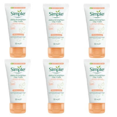Simple Protect and Glow Detox and Brighten Clay Mask 50ml x 6 Value Pack