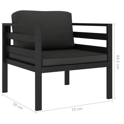 Single Sofa with Cushions Aluminium Anthracite Payday Deals