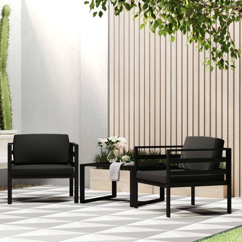 Single Sofas 2 pcs with Cushions Aluminium Anthracite Payday Deals