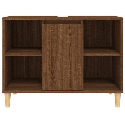Sink Cabinet Brown Oak 80x33x60 cm Engineered Wood Payday Deals