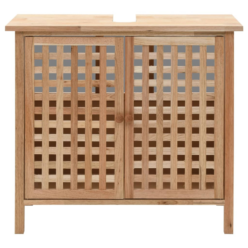 Sink Cabinet Solid Walnut Wood 66x29x61 cm Payday Deals