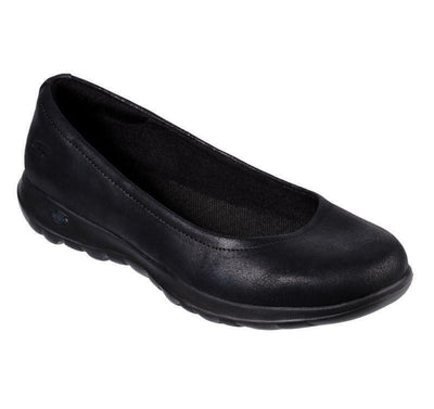 Skechers Womens Go Walk Lite Flats Shoes Comfort GEM Lightweight - Black/Black