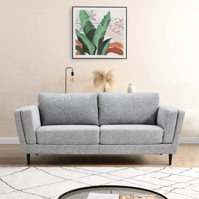 Skylar 3 Seater Sofa Fabric Uplholstered Lounge Couch - Pepper Payday Deals