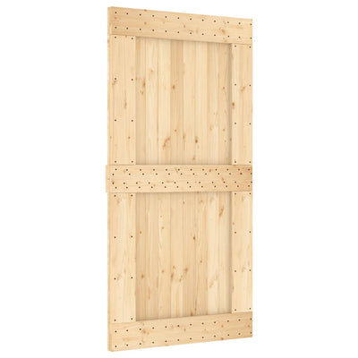 Sliding Door with Hardware Set 100x210 cm Solid Wood Pine Payday Deals