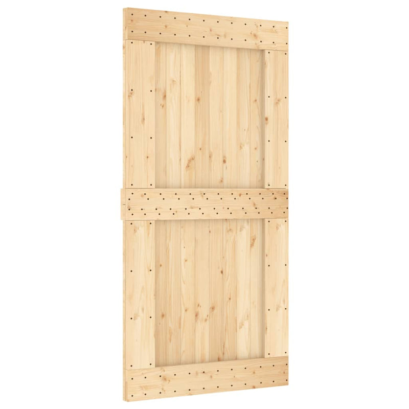 Sliding Door with Hardware Set 100x210 cm Solid Wood Pine Payday Deals