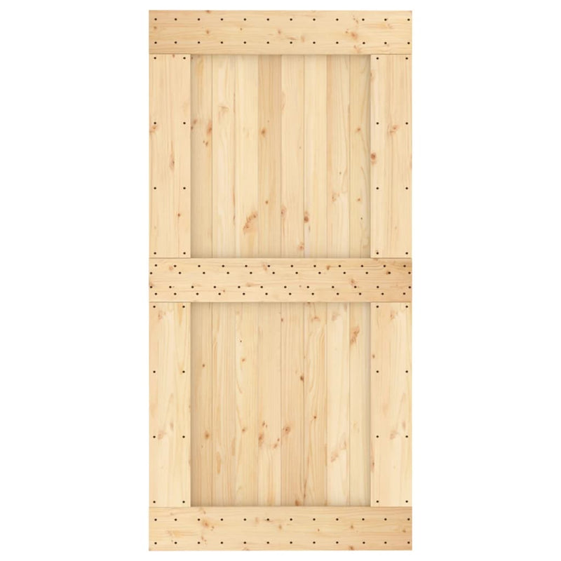 Sliding Door with Hardware Set 100x210 cm Solid Wood Pine Payday Deals