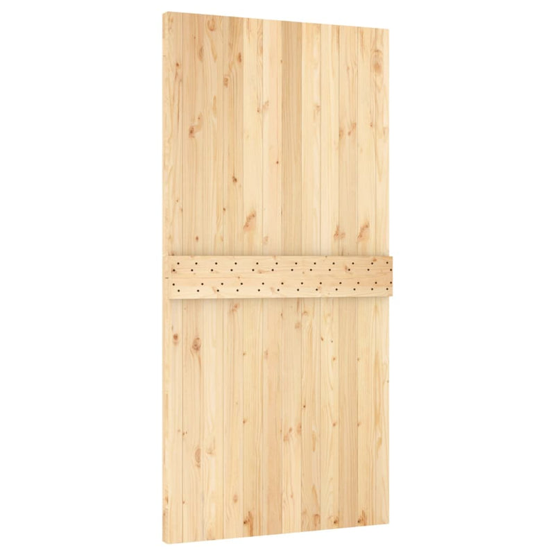 Sliding Door with Hardware Set 100x210 cm Solid Wood Pine Payday Deals