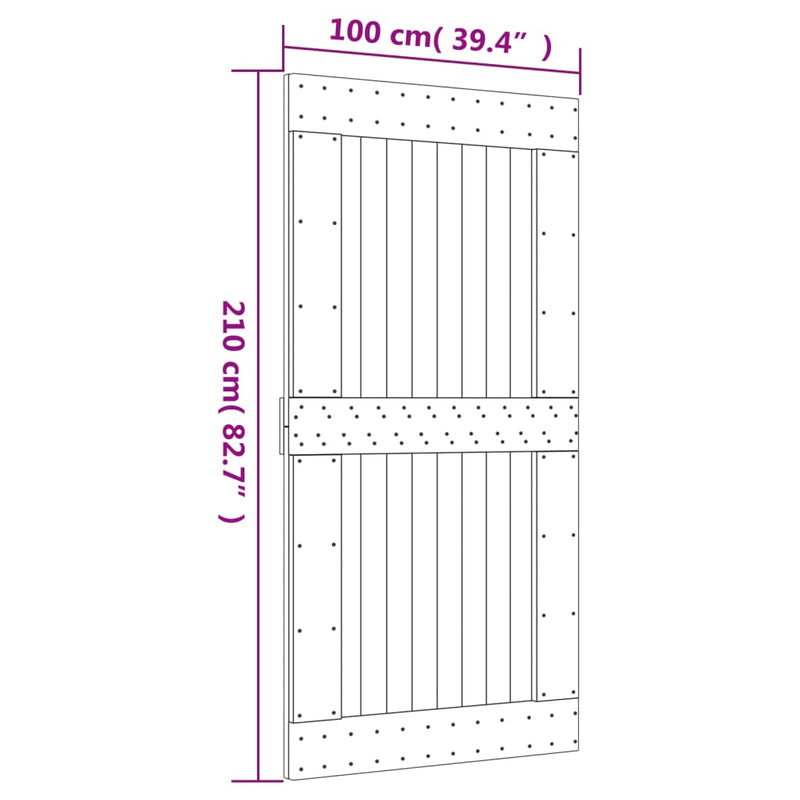 Sliding Door with Hardware Set 100x210 cm Solid Wood Pine Payday Deals