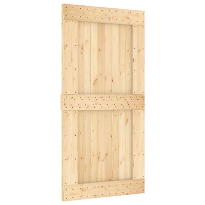 Sliding Door with Hardware Set 100x210 cm Solid Wood Pine Payday Deals