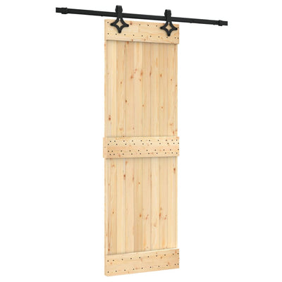 Sliding Door with Hardware Set 70x210 cm Solid Wood Pine Payday Deals