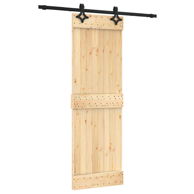Sliding Door with Hardware Set 70x210 cm Solid Wood Pine Payday Deals