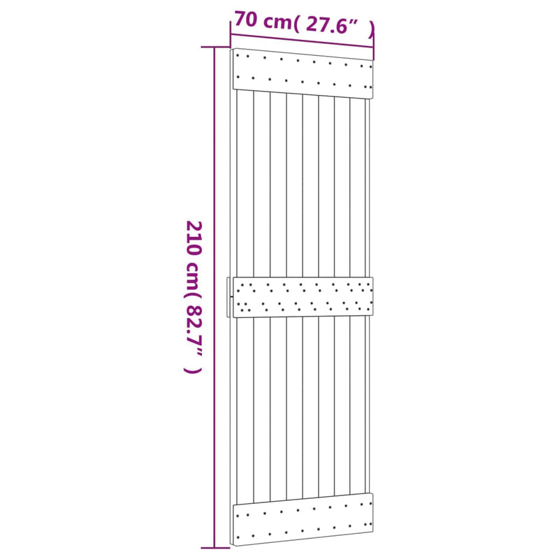 Sliding Door with Hardware Set 70x210 cm Solid Wood Pine Payday Deals