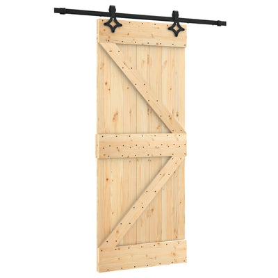 Sliding Door with Hardware Set 85x210 cm Solid Wood Pine Payday Deals
