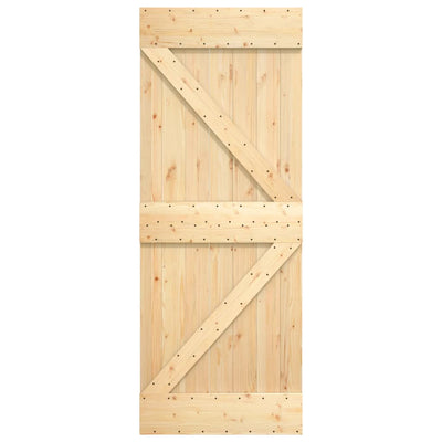 Sliding Door with Hardware Set 85x210 cm Solid Wood Pine Payday Deals