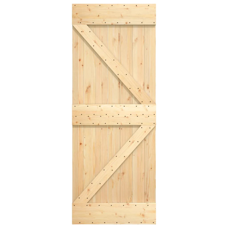 Sliding Door with Hardware Set 85x210 cm Solid Wood Pine Payday Deals