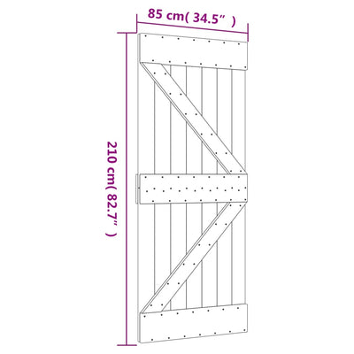 Sliding Door with Hardware Set 85x210 cm Solid Wood Pine Payday Deals