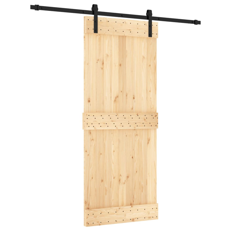 Sliding Door with Hardware Set 85x210 cm Solid Wood Pine Payday Deals