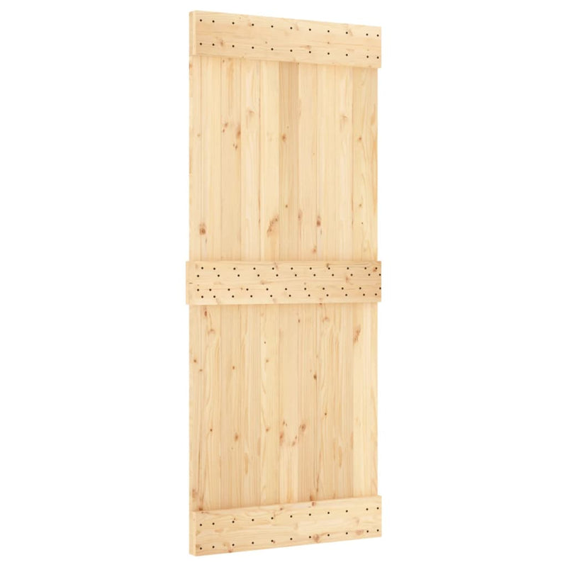 Sliding Door with Hardware Set 85x210 cm Solid Wood Pine Payday Deals