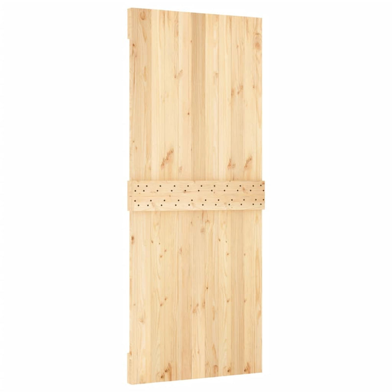 Sliding Door with Hardware Set 85x210 cm Solid Wood Pine Payday Deals
