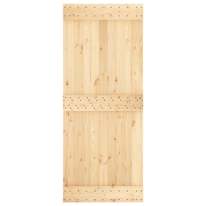 Sliding Door with Hardware Set 85x210 cm Solid Wood Pine Payday Deals