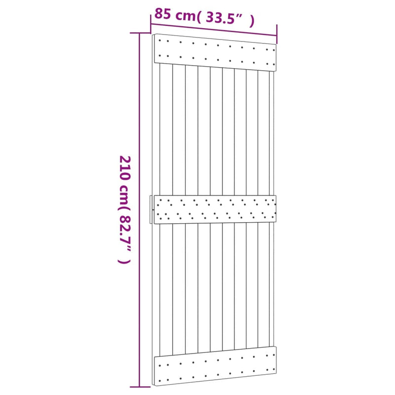 Sliding Door with Hardware Set 85x210 cm Solid Wood Pine Payday Deals