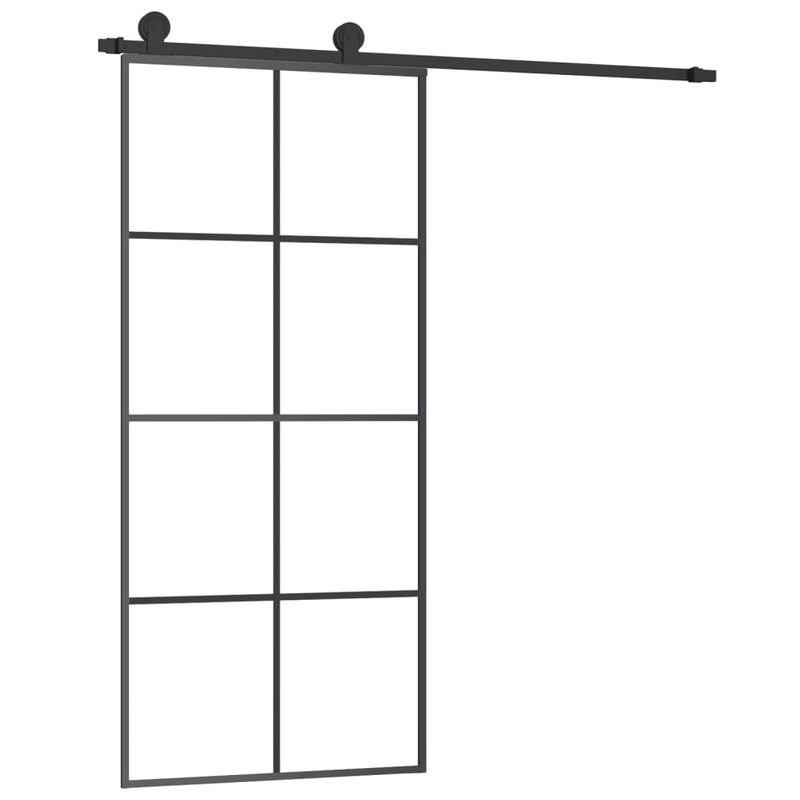 Sliding Door with Hardware Set 90x205 cm ESG Glass&Aluminium Payday Deals