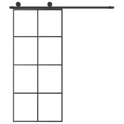 Sliding Door with Hardware Set 90x205 cm ESG Glass&Aluminium Payday Deals