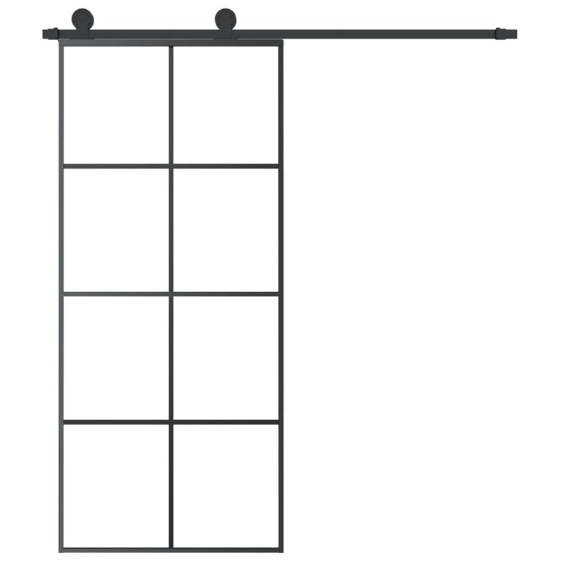 Sliding Door with Hardware Set 90x205 cm ESG Glass&Aluminium Payday Deals