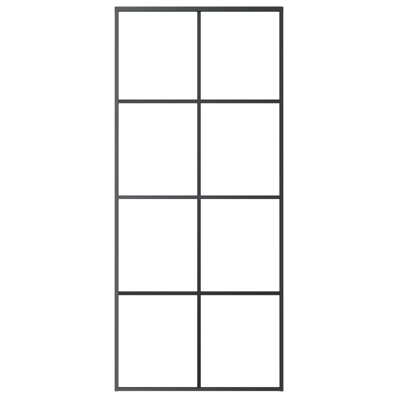 Sliding Door with Hardware Set 90x205 cm ESG Glass&Aluminium Payday Deals