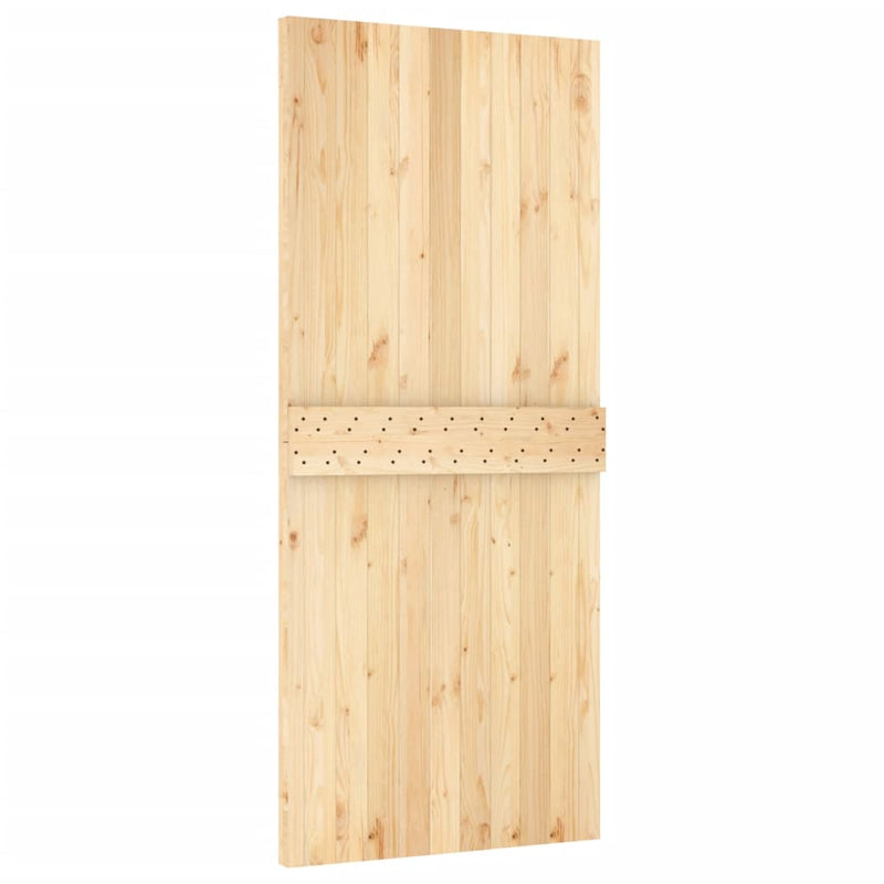 Sliding Door with Hardware Set 90x210 cm Solid Wood Pine Payday Deals