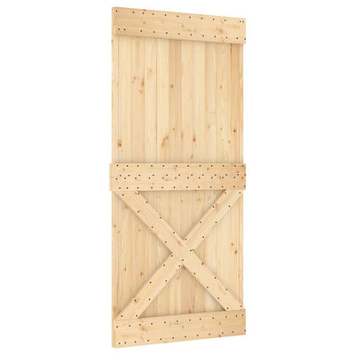 Sliding Door with Hardware Set 95x210 cm Solid Wood Pine Payday Deals