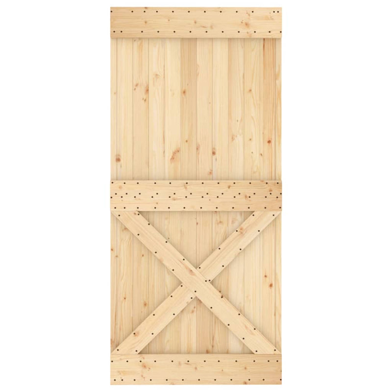 Sliding Door with Hardware Set 95x210 cm Solid Wood Pine Payday Deals