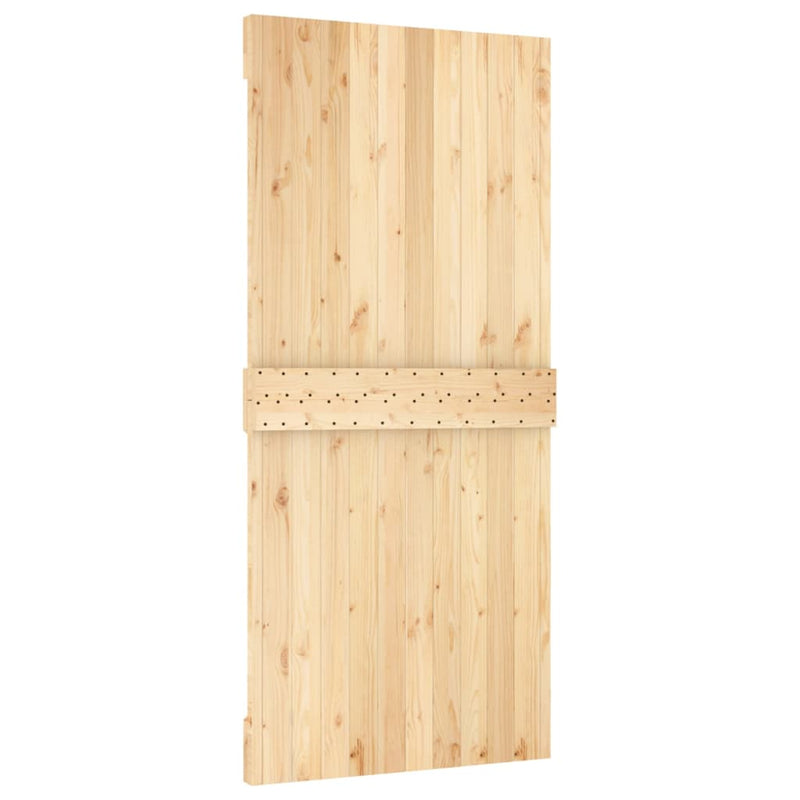 Sliding Door with Hardware Set 95x210 cm Solid Wood Pine Payday Deals