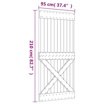 Sliding Door with Hardware Set 95x210 cm Solid Wood Pine Payday Deals