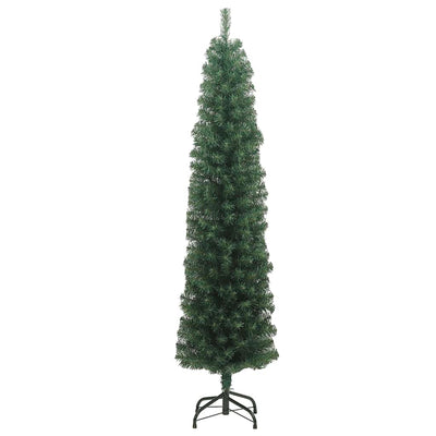 Slim Artificial Christmas Tree with Stand Green 240 cm PVC Payday Deals