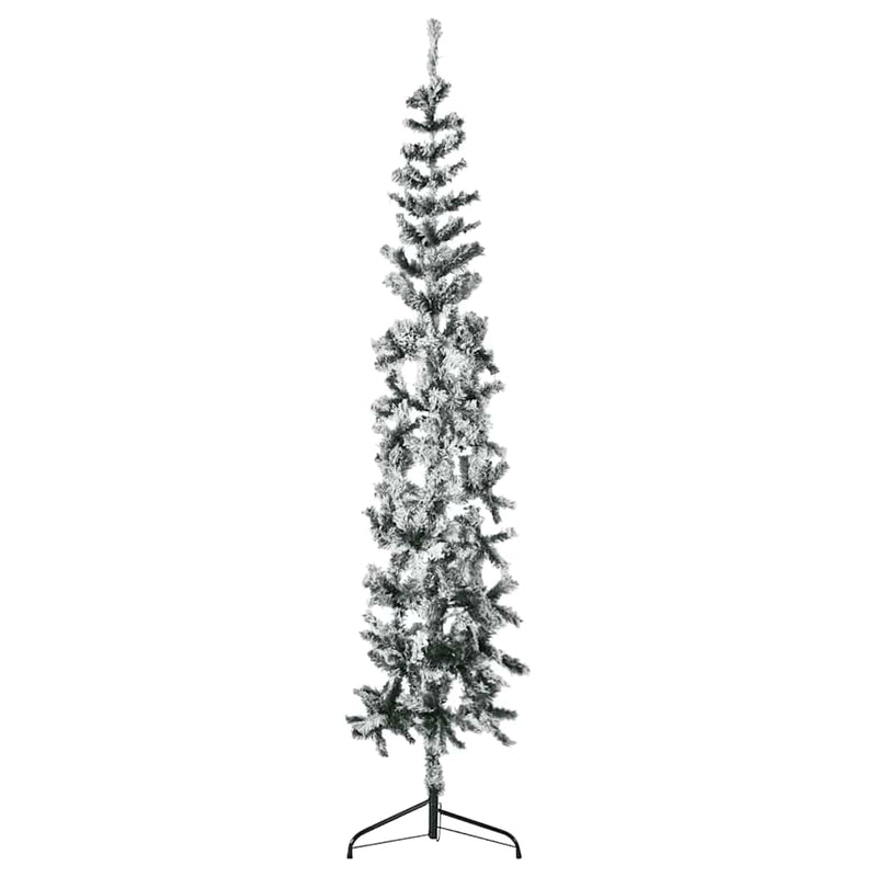 Slim Artificial Half Christmas Tree with Flocked Snow 240 cm Payday Deals