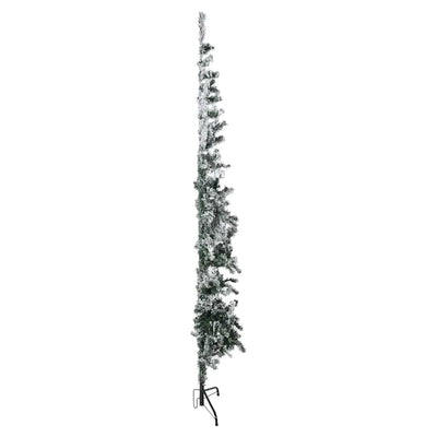 Slim Artificial Half Christmas Tree with Flocked Snow 240 cm Payday Deals