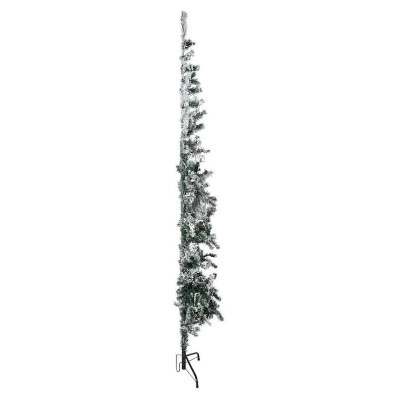 Slim Artificial Half Christmas Tree with Flocked Snow 240 cm Payday Deals