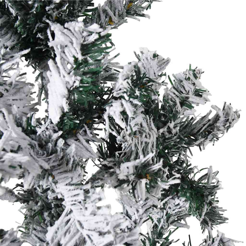 Slim Artificial Half Christmas Tree with Flocked Snow 240 cm Payday Deals