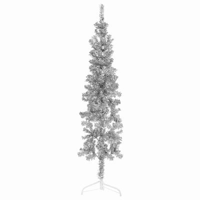 Slim Artificial Half Christmas Tree with Stand Silver 150 cm Payday Deals