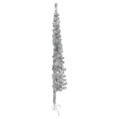 Slim Artificial Half Christmas Tree with Stand Silver 150 cm Payday Deals