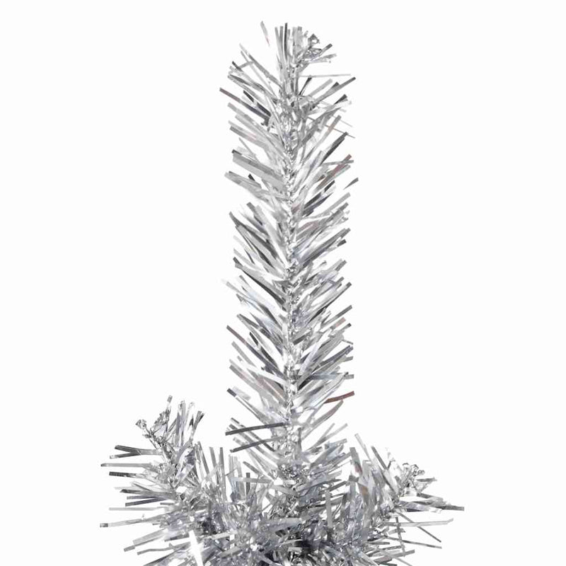 Slim Artificial Half Christmas Tree with Stand Silver 150 cm Payday Deals