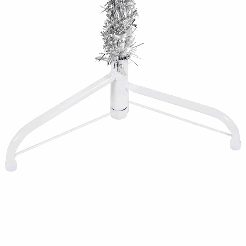 Slim Artificial Half Christmas Tree with Stand Silver 150 cm Payday Deals