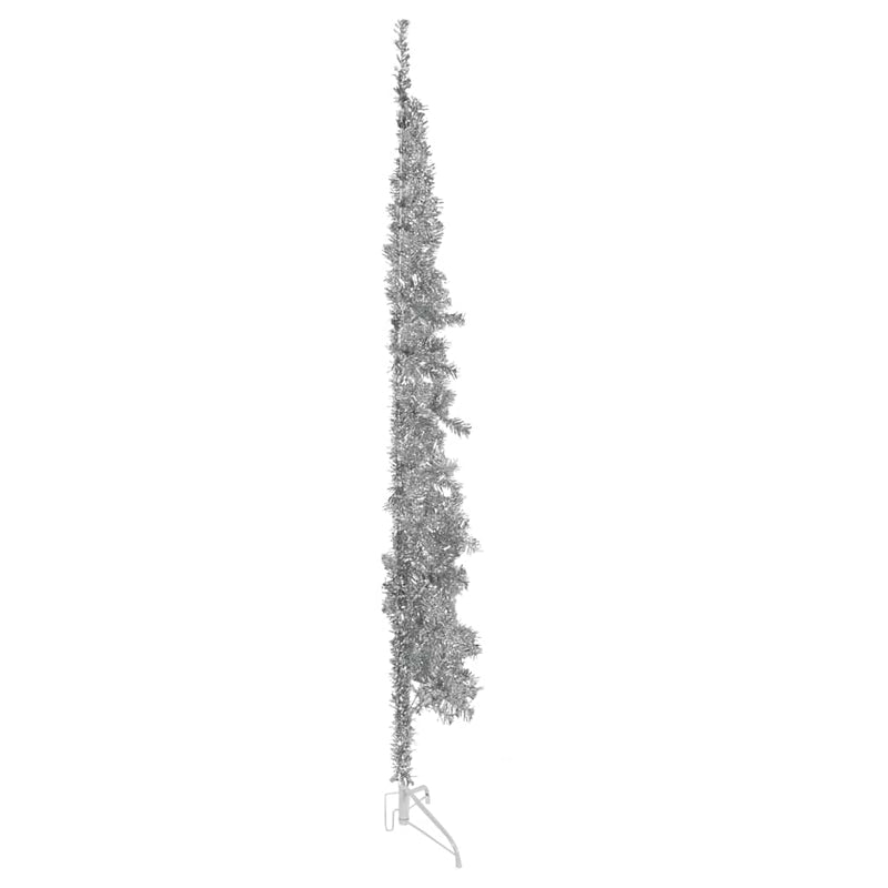 Slim Artificial Half Christmas Tree with Stand Silver 240 cm Payday Deals