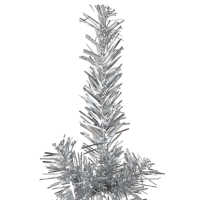 Slim Artificial Half Christmas Tree with Stand Silver 240 cm Payday Deals