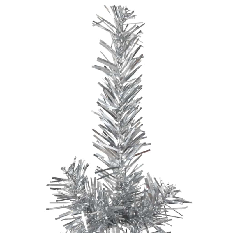 Slim Artificial Half Christmas Tree with Stand Silver 240 cm Payday Deals