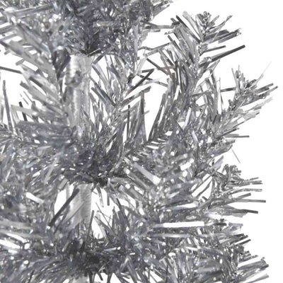Slim Artificial Half Christmas Tree with Stand Silver 240 cm Payday Deals